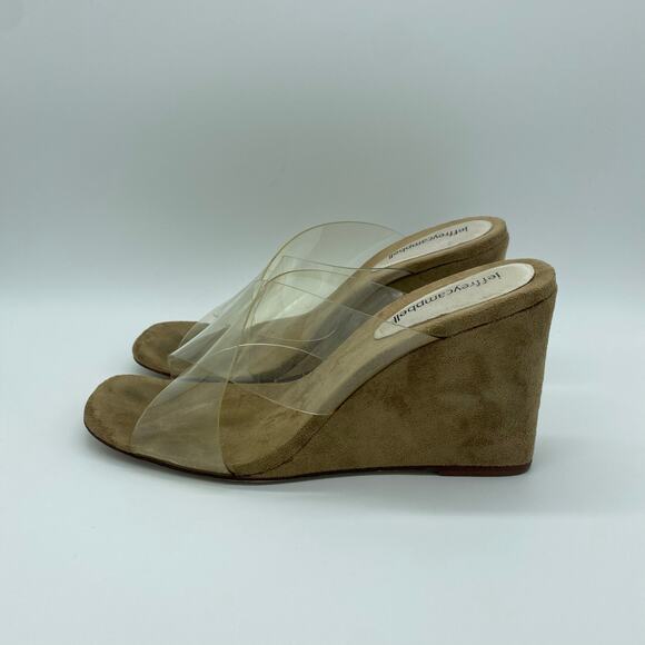 Jeffrey Campbell Mystical Brown Wedge Sandals Clear Strappy Women's size 8 - Picture 3 of 9